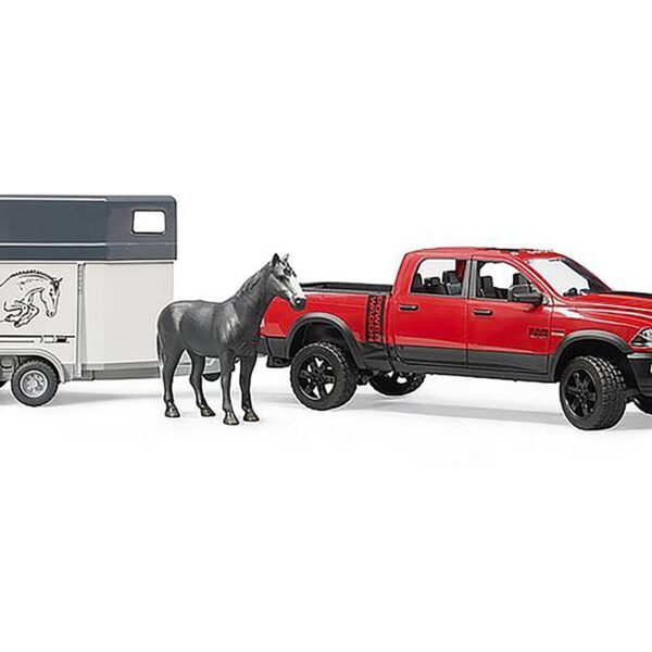 Bruder 1/16 RAM 2500 Power Wagon with Horse Trailer and Horse - Image 3
