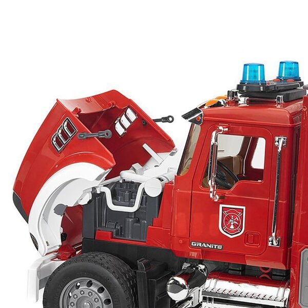 Bruder 1/16 Mack Granite Fire Engine with Slewing Ladder and Water Pump - Image 4
