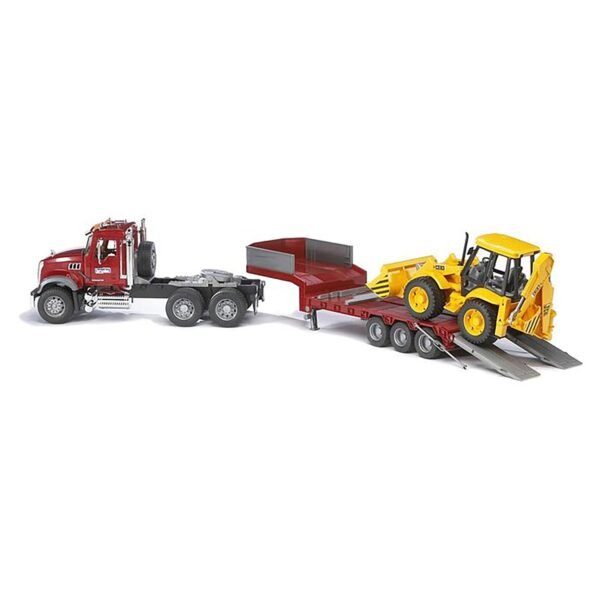 Bruder 1/16 Mack Granite Low Loader With Jcb 4Cx Backhoe Loader, Multicolour - Image 4