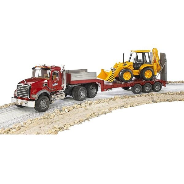 Bruder 1/16 Mack Granite Low Loader With Jcb 4Cx Backhoe Loader, Multicolour - Image 5