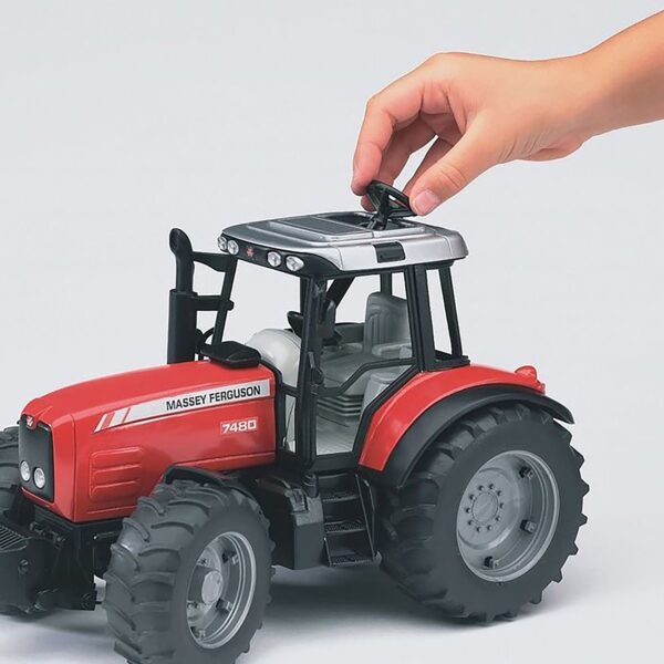 Bruder 1/16 Massey Ferguson 7480 Tractor with Tipping Trailer, Red - Image 4