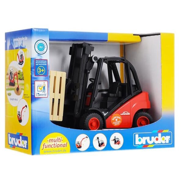 Bruder 1:16 Linde Fork Lift H30D with 2 Pallets Toy Truck - Image 6