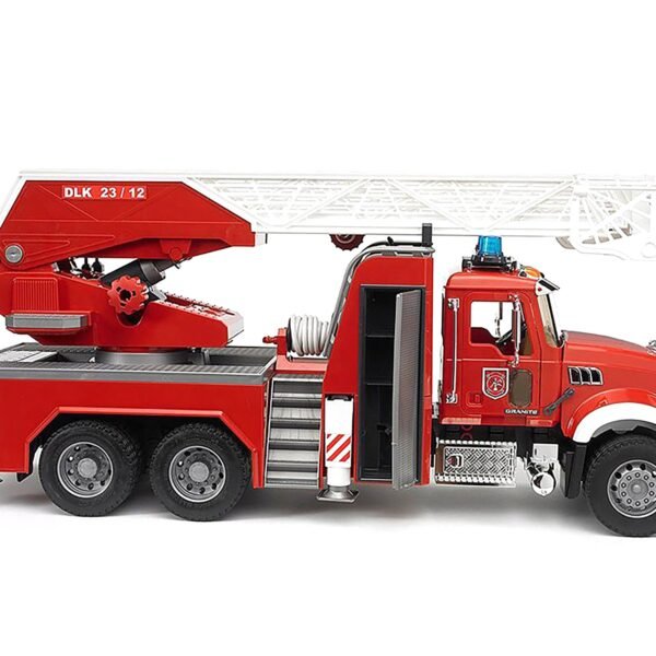 Bruder 1/16 Mack Granite Fire Engine with Slewing Ladder and Water Pump - Image 5