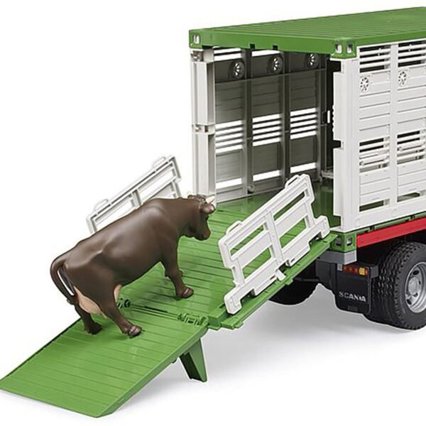 Bruder 1:16 Scania Super 560R Cattle Transporter with 1 Cattle - Image 2
